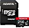 ADATA High-Endurance R100/W80 microSDXC 256GB kit, UHS-I U3, A2, Class 10 (AUSDX256GUI3V30SHA2-RA1)