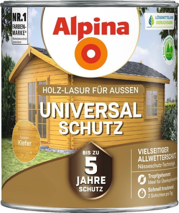 Alpina Farben Universal-Schutz Holz-Lasur außen Holzschutzmittel, 4l