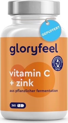 gloryfeel Vitamin C + Zink Kapseln, 365 Stück
