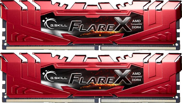 G.Skill Flare X rot DIMM Kit 32GB, DDR4-2400, CL16-16-16-39 (F4-2400C16D-32GFXR)