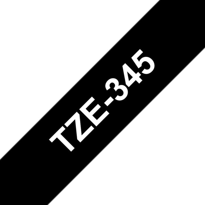 Brother TZe-345 Beschriftungsband 18m, weiß/schwarz