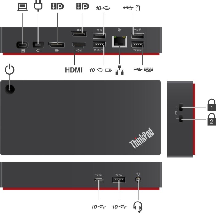 Lenovo USB-C Dock (Windows Only) (40B5), USB-C 3.1 [Buchse]