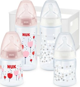 NUK First Choice Plus mit Temperature Control Trinkflaschen-Set, rosa/weiß (10225192)