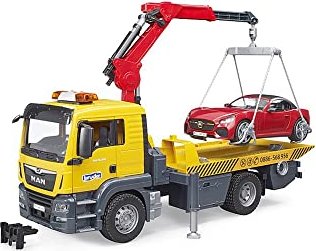 Bruder Professional Series MAN TGS tow truck with roadster