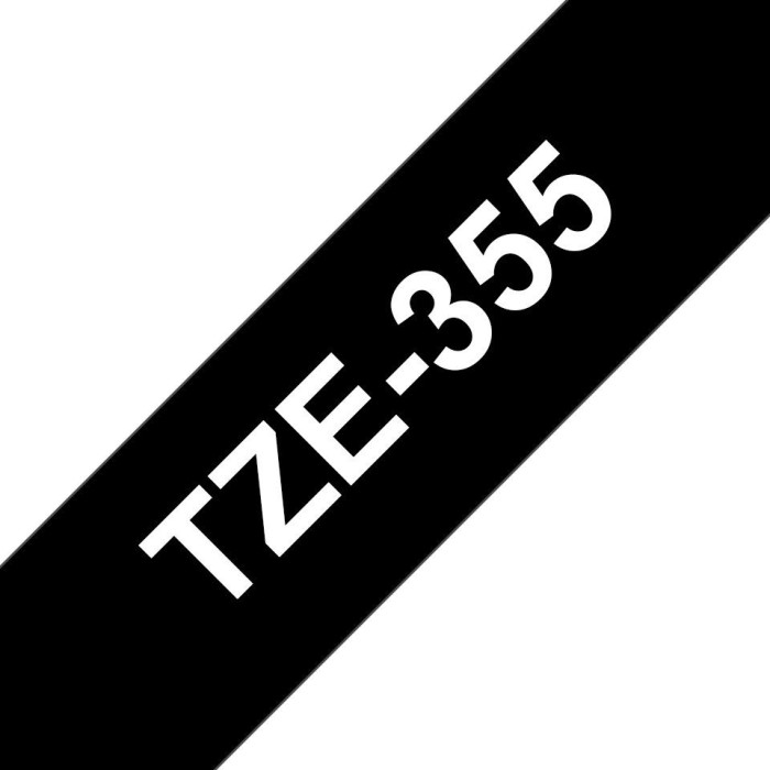 Brother TZe-355 taśma do drukarek, 24mm, biały/czarny