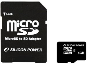 Silicon Power SP004GBSTH004V10-SP Class4 4GB microSDHC Speicherkarte 