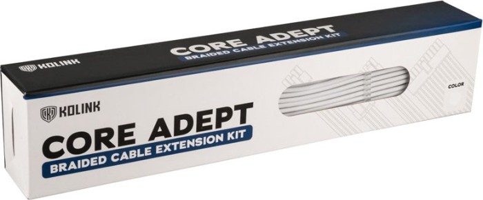 Kolink Core Adept Braided Cable Extension Kit, White