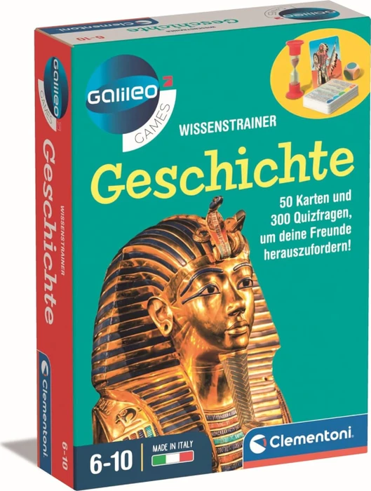 Clementoni Galileo Games WissensTrainer – Gioco A Quiz Sulla Geografia Per Bambini Dai 6 Anni, Con 50 Carte E Clessidra - 3