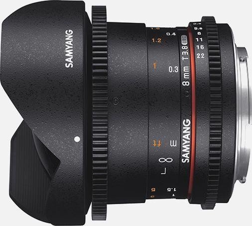 Samyang 8mm T3.8 UMC rybie oko CS II VDSLR do Nikon F czarny