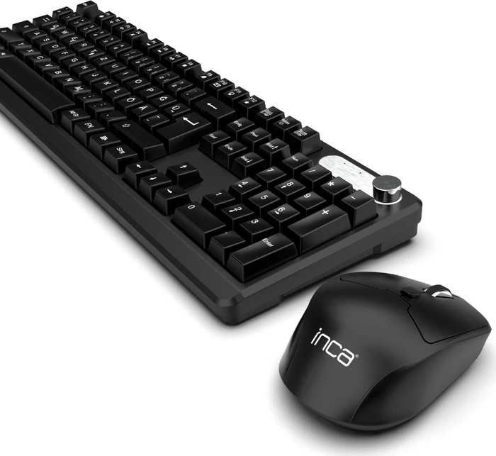 InLine Design Desktop Set – Kabellose Tastatur & Maus, 2,4 GHz, DE-Layout, Schwarz