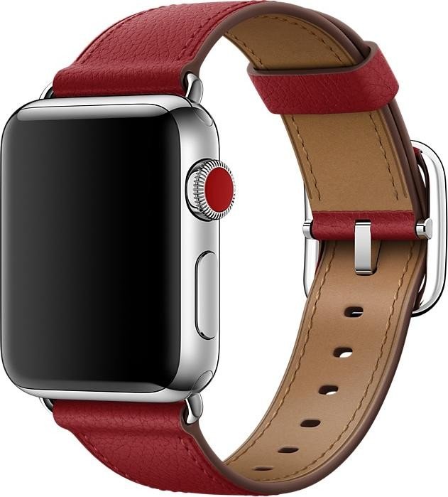 Apple klasyczny pasek skórzany do Apple Watch 38mm czerwony