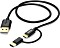 Hama 2in1 Multi-Ladekabel USB-A Micro-USB und USB-C 1m schwarz (201533)