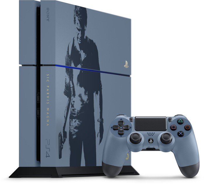 Sony PlayStation 4 - 1TB Uncharted 4: A Thief's End Limited Edition zestaw szary/niebieski