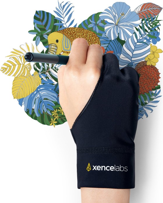 Xencelabs Drawing Glove, Zeichenhandschuh, Large, czarny