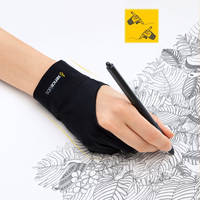 Xencelabs Drawing Glove, Zeichenhandschuh, Large, czarny
