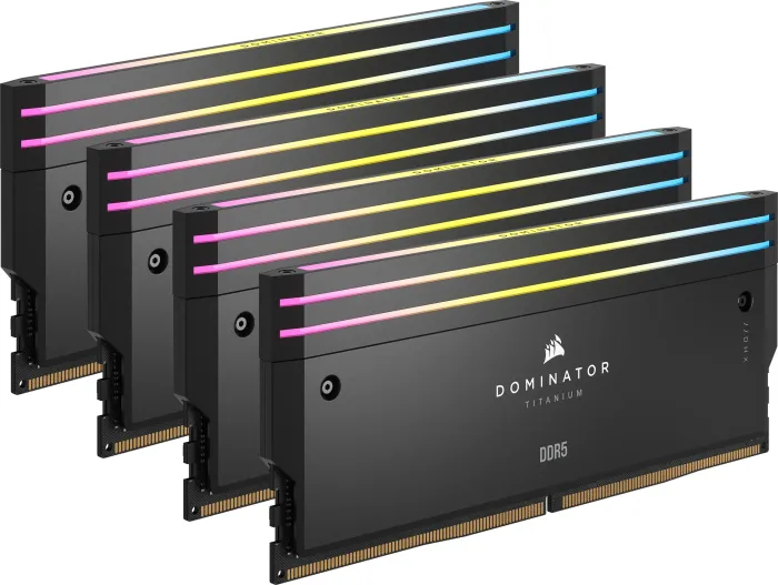Corsair Dominator Titanium RGB czarny DIMM Kit 64GB, DDR5-6000, CL36-36-36-76, on-die ECC