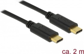 DeLOCK USB 2.0 cable, 2x USB-C plug, black, 2m