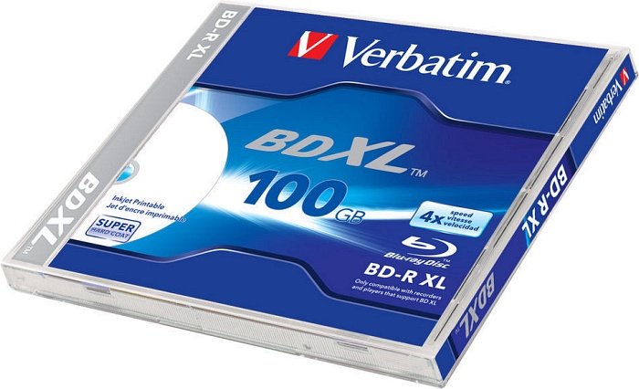 Verbatim BD-R XL 100GB, 4x, 1er Jewelcase, wide, inkjet printable