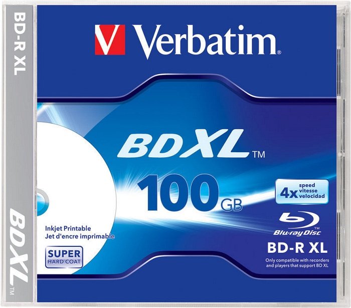 Verbatim BD-R XL 100GB, 4x, 5er Jewelcase, wide, inkjet printable