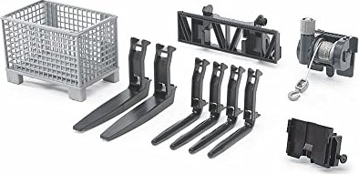 Bruder Professional Series Box-type pallet, winch and forks for frontloader