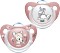 NUK Disney Bambi Trendline Schnuller, Silikon, 0-6M, rosa/weiß, 2er-Pack (175003)