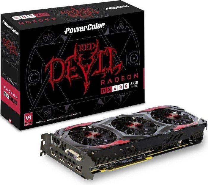 PowerColor Red Devil Radeon RX 480, 8GB GDDR5, DVI, HDMI, 3x DP