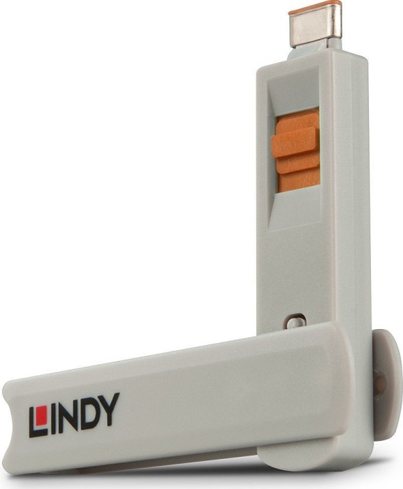 Lindy USB-C/Thunderbolt 3 zamek z klucz, pomarańczowy, 4 sztuki