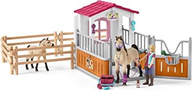 Schleich Horse Club - Playset Pferdebox mit Arabern und Pferdepflegerin