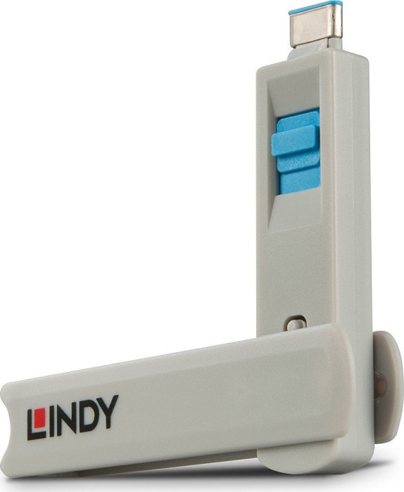 Lindy USB-C/Thunderbolt 3 zamek z klucz, niebieski, 4 sztuki