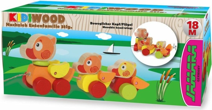 Jamara Holzspielzeug Kidiwood Entenfamilie nachziehbar 1,5+