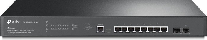 TP-Link SG3200 JetStream Rackmount 2.5G Managed Switch, 8x RJ-45, 2x SFP+, 240W PoE+ (TL-SG3210XHP-M2)