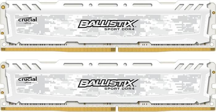 Crucial Ballistix Sport LT biały DIMM Kit 8GB, DDR4-2400, CL16-16-16