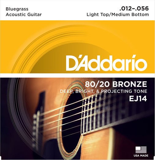D'Addario 80/20 brąz Light Top / Medium Bottom / Bluegrass