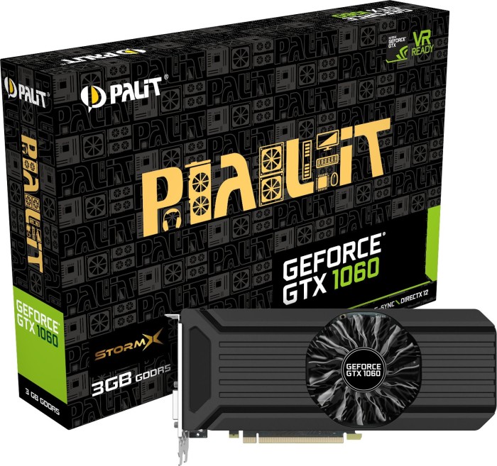 Palit GeForce GTX 1060 StormX 3G, 3GB GDDR5, DVI, HDMI, 3x DP