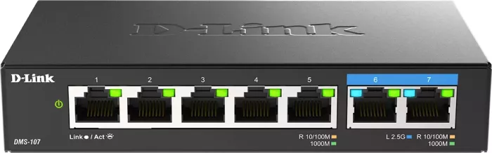 D-Link DMS-100 Desktop Gigabit switch, 7x RJ-45