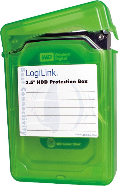 LogiLink Festplatten Schutz-Box 3.5", grün