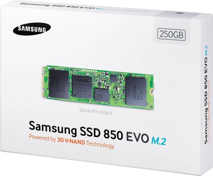 Samsung SSD 850 EVO 250GB, M.2 2280/B-M-Key/SATA 6Gb/s