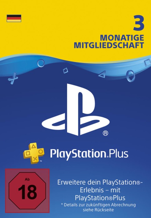Sony PlayStation Plus Subscription Card - 90 Tage Abo für deutsche Accounts (Download) (PS5/PS4/PS3/PSVita)