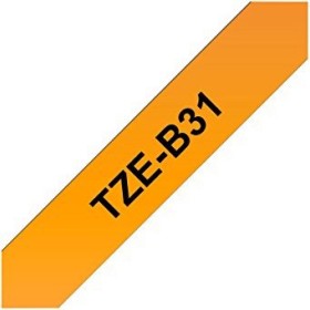 Brother TZe-B31 Beschriftungsband 12mm, orange/schwarz