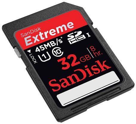 SanDisk Extreme HD Video R45 SDHC 32GB, UHS-I, Class 10