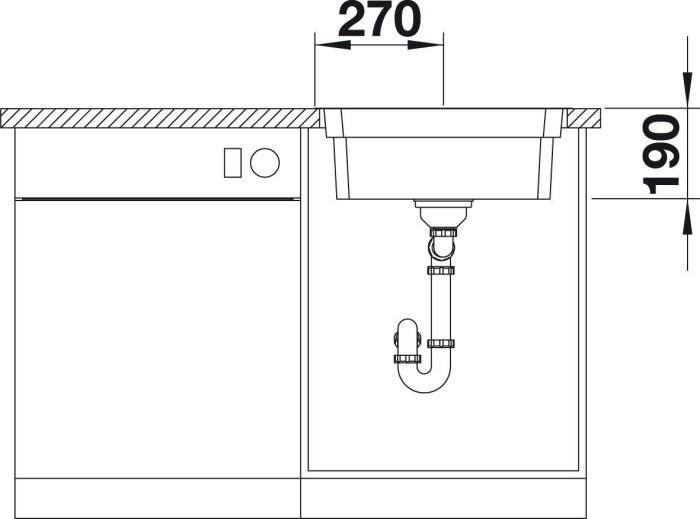 Blanco Etagon 500-IF/A Einbau Becken mittig mit Ablauffernbedienung edelstahl seidenglanz