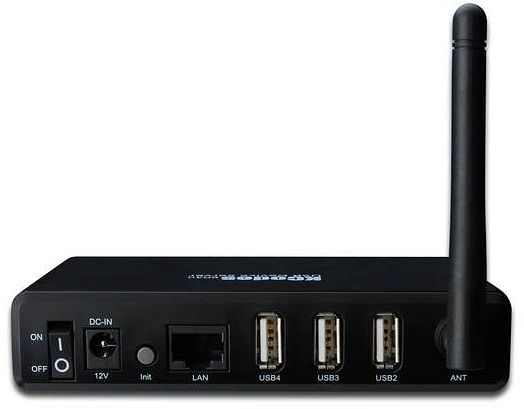 Digitus DN-13023 bezprzewodowy serwer wydruku/NAS, 150Mbps, 4x USB 2.0