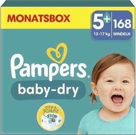 Pampers Baby-Dry Gr.5+ Einwegwindel, 12-17kg, 168 Stück