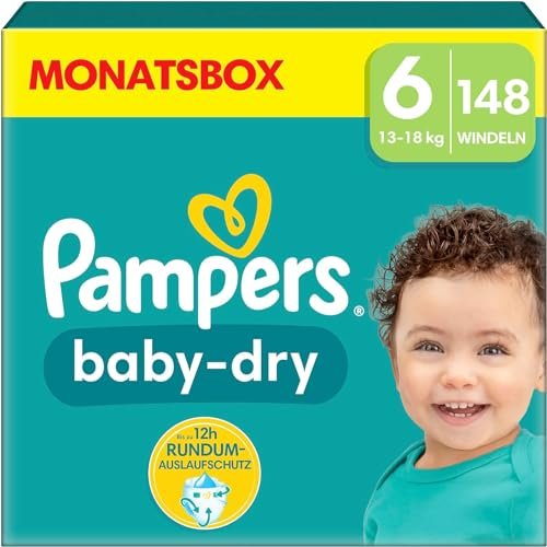 Pampers Baby-Dry Gr.6 Einwegwindel, 13-18kg, 148 Stück