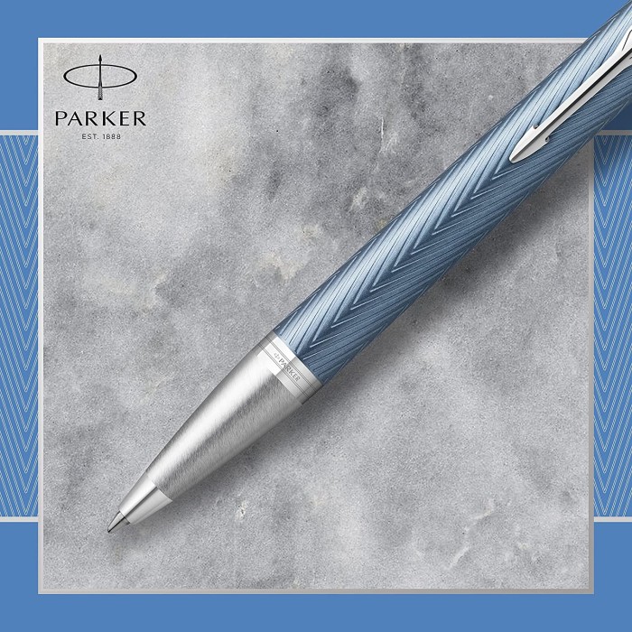 Parker IM Premium długopis blue grey lacquer/chrome trim, pudełko prezentowe