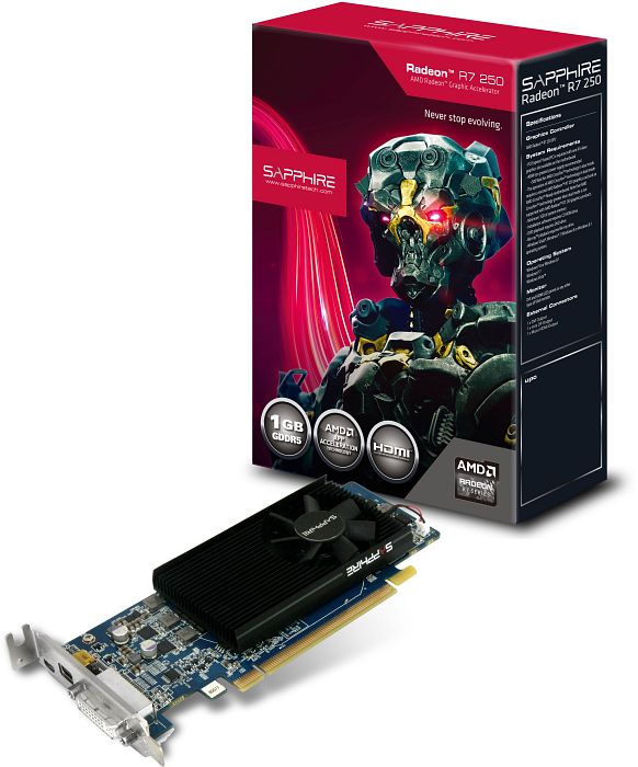 Sapphire Radeon R7 250E, 1GB GDDR5, DVI, Micro HDMI, mDP, lite retail