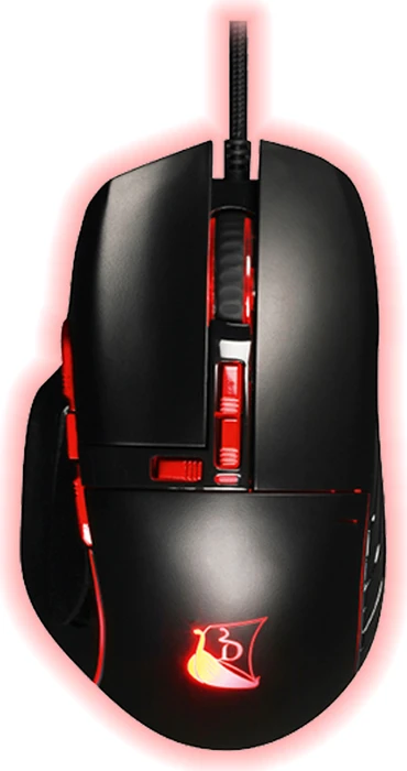 Konix Drakkar Mouse con cavo Aegir Ultra Light 70g per PC - 7 pulsanti - 7 livelli DPI - Retroilluminazione LED arcobaleno - Nero