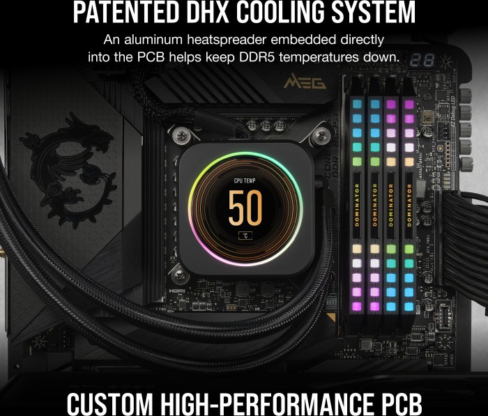 Corsair Dominator Platinum RGB czarny DIMM Kit 64GB, DDR5-6200, CL32-38-38-80, on-die ECC