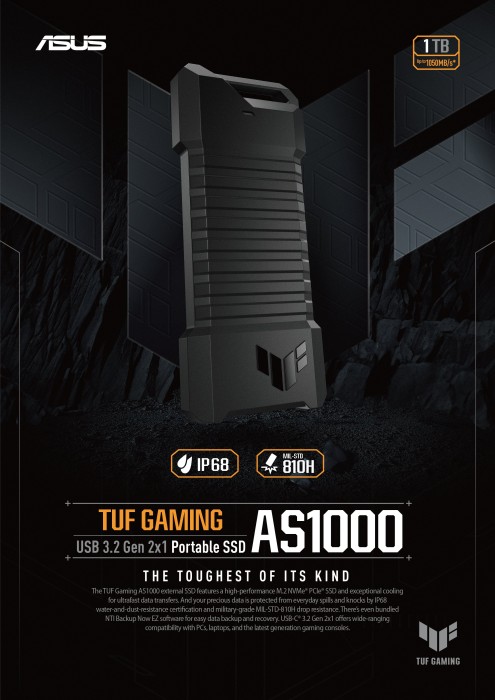ASUS TUF Gaming AS1000 1TB, USB-C 3.1