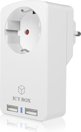 RaidSonic Icy Box IB-CH204 2-port USB-Ladegerät mit Steckdose